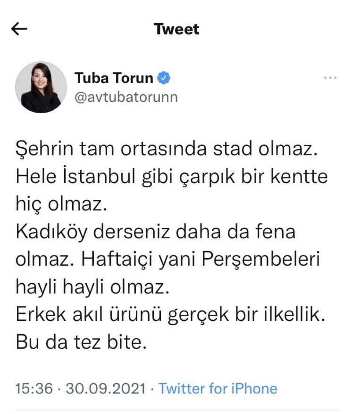 Avukat Tuba Torun'un stadyum yorumu taraftarların hedefi oldu: "Yüzlerce tehdit aldım"