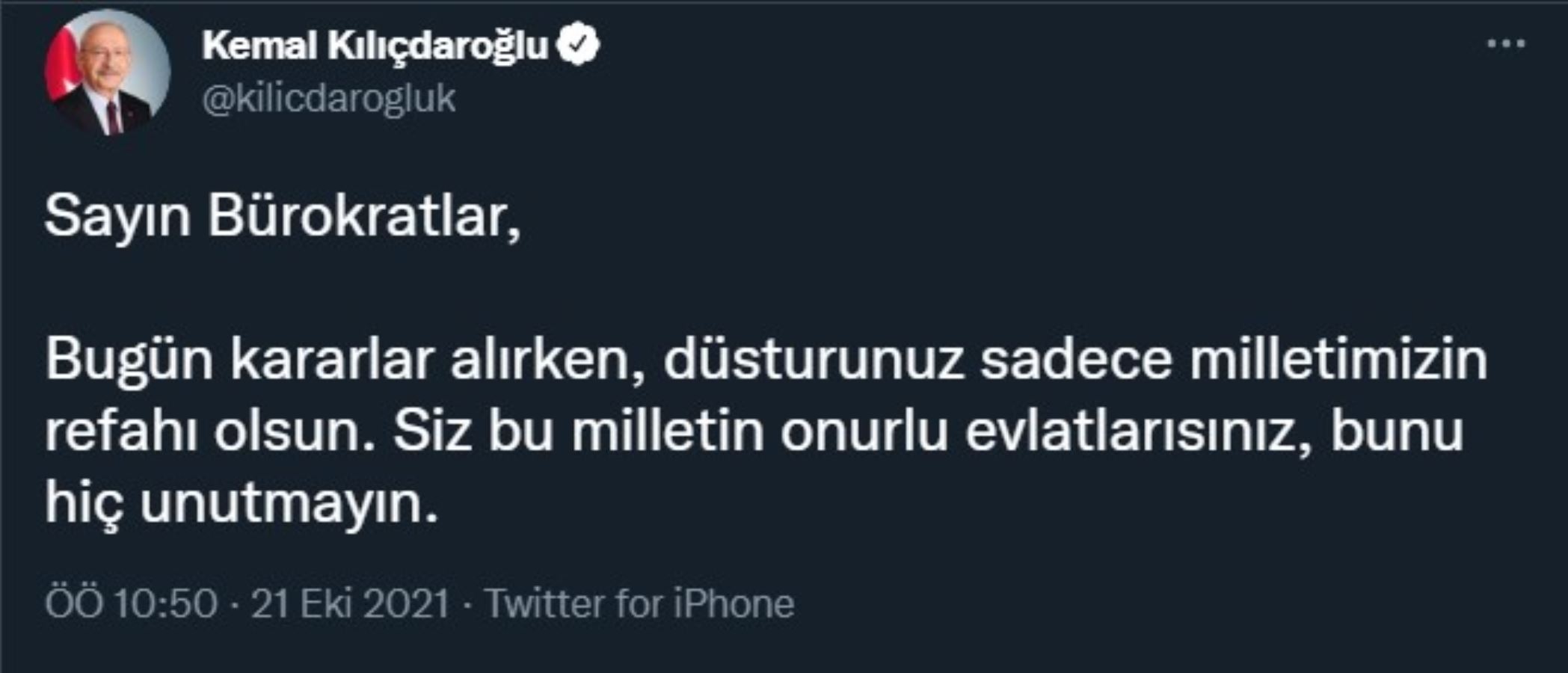 Kemal Kılıçdaroğlu'ndan bürokratlara yeni çağrı