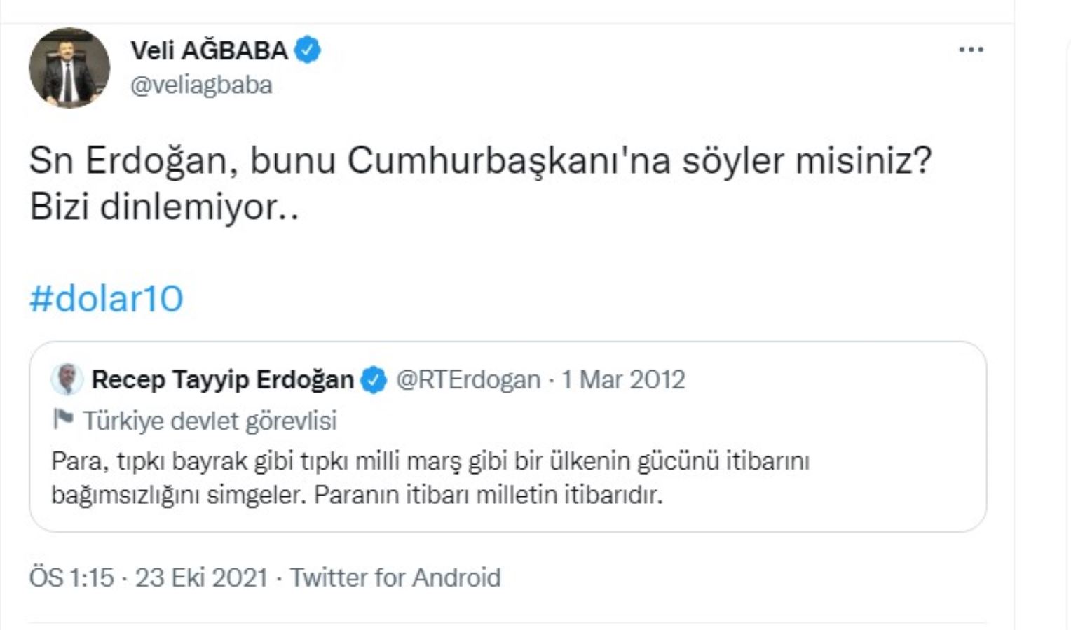 Veli Ağbaba'dan, Erdoğan'a: Bunu Cumhurbaşkanı'na söyler misiniz?