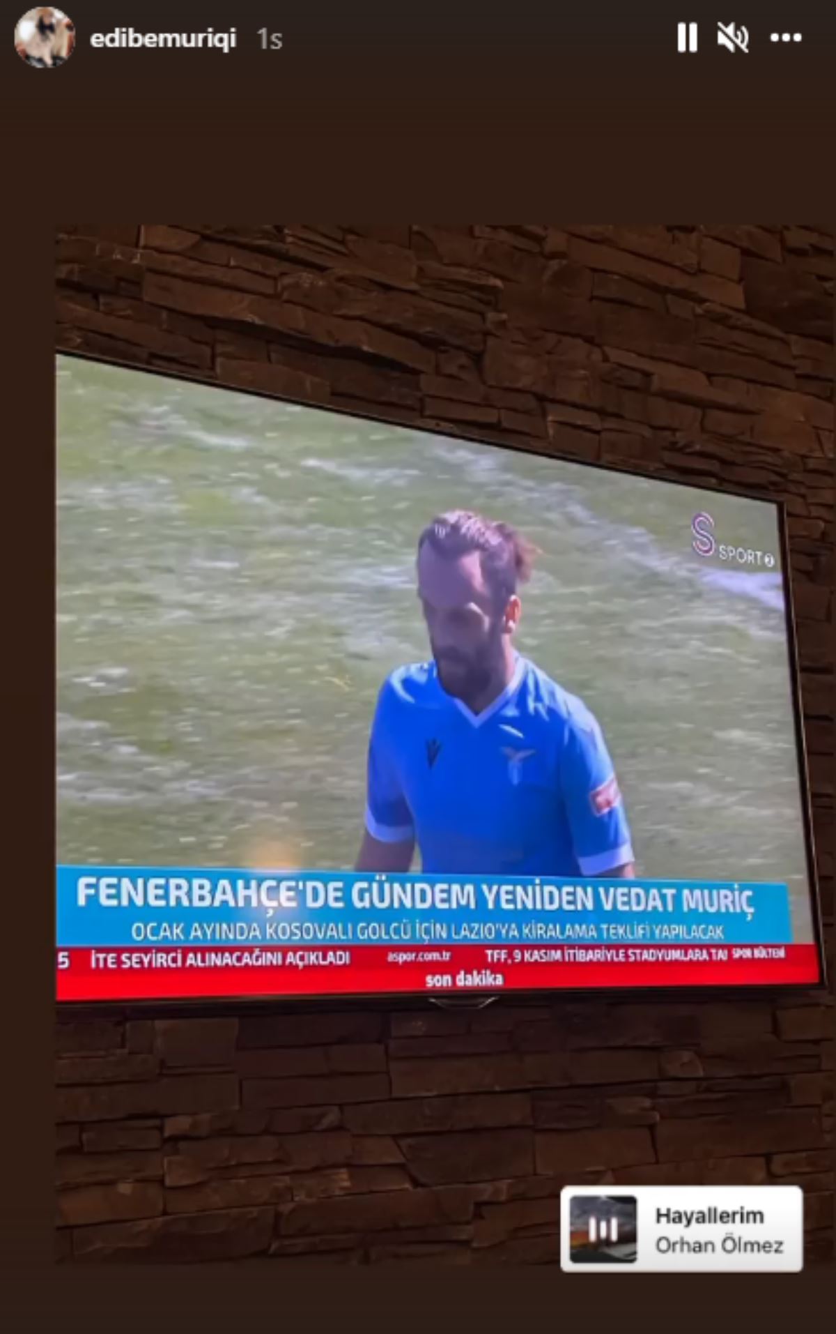 Vedat Muriqi'nin eşi sosyal medyadan Fenerbahçe paylaşımında bulundu