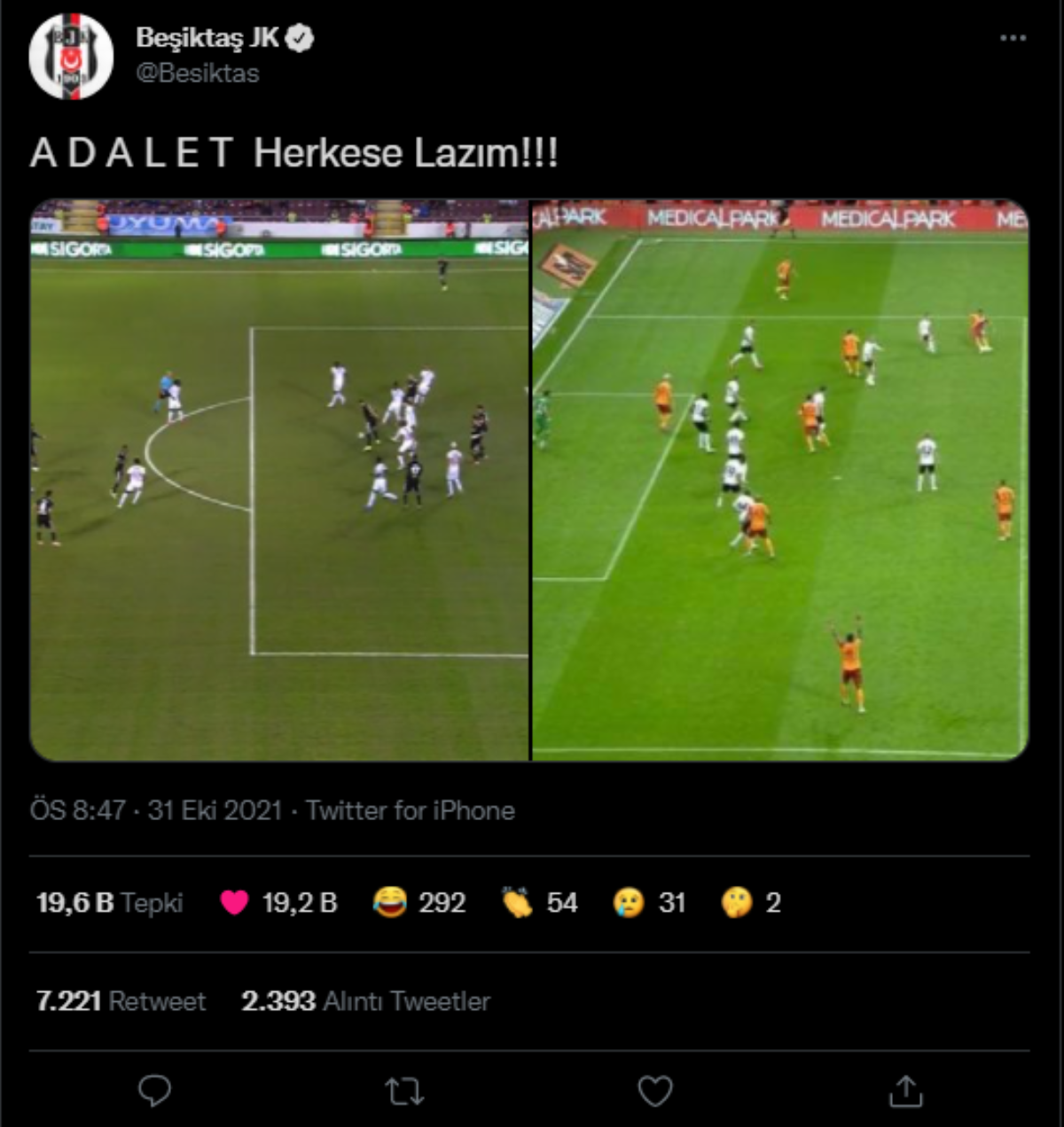 Galatasaray attı sosyal medya yıkıldı! Beşiktaş ve Fenerbahçe'den sert tepki...