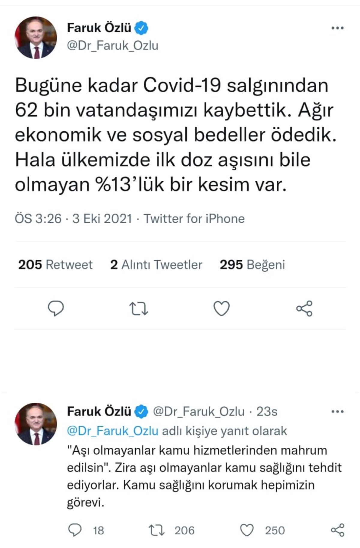 AKP'li başkan Faruk Özlü'den 'aşı olmayan kamu hizmetlerinden mahrum edilsin' önerisi