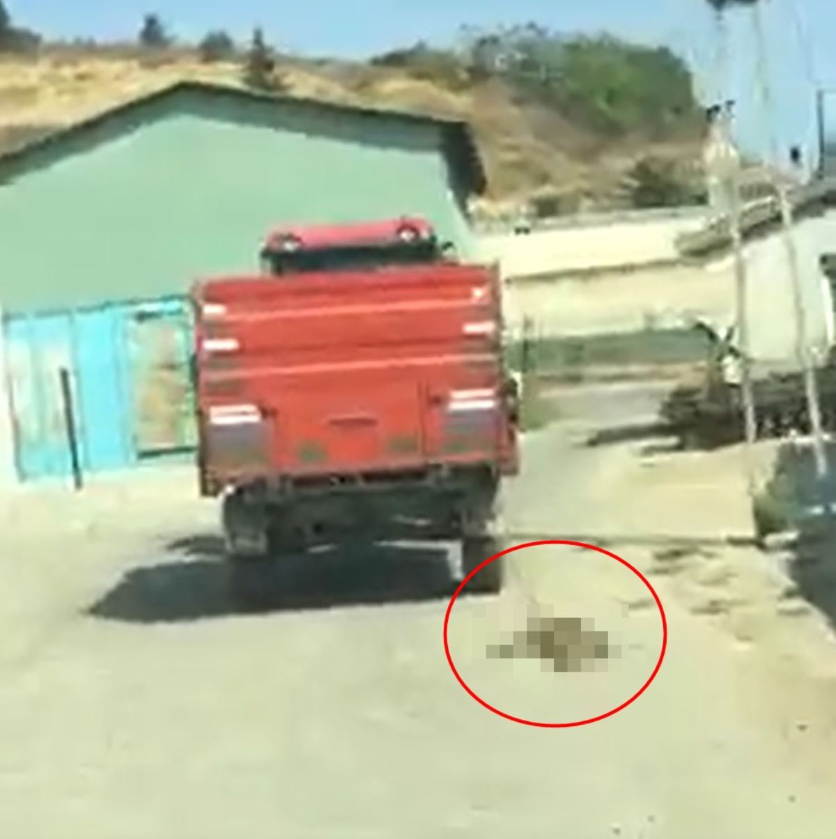 Traktörün römorkuna bağladığı köpeği metrelerce sürükledi
