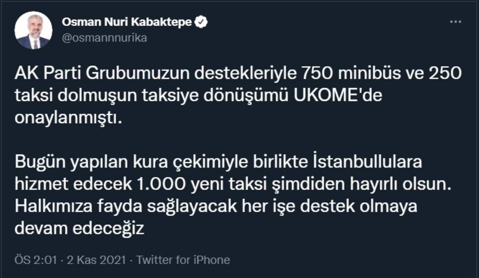 AKP'li Kabaktepe'den dikkat çeken taksi paylaşımı: "AK Parti" grubu diye niteledi"