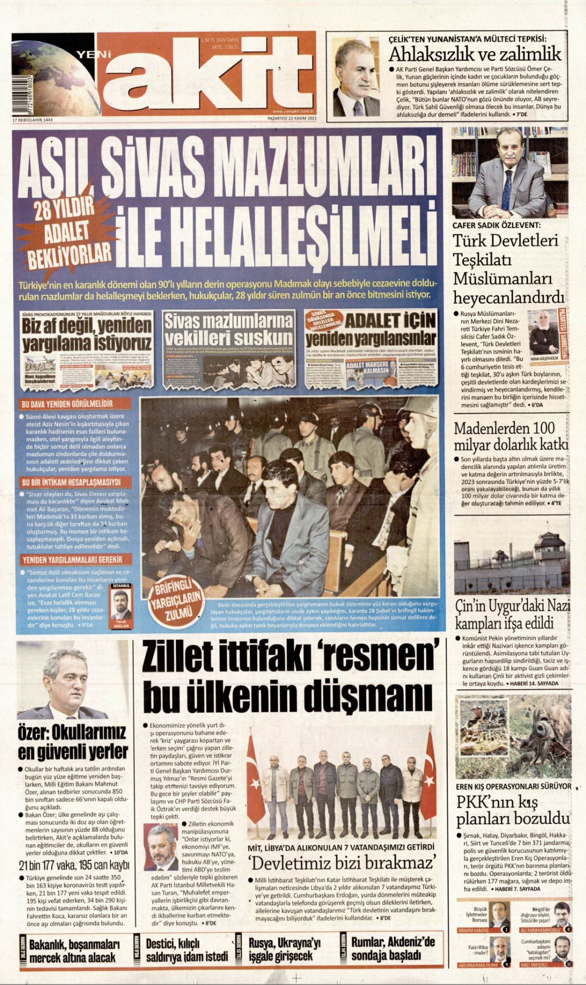 Yeni Akit'ten Kemal Kılıçdaroğlu'na manşetten çağrı