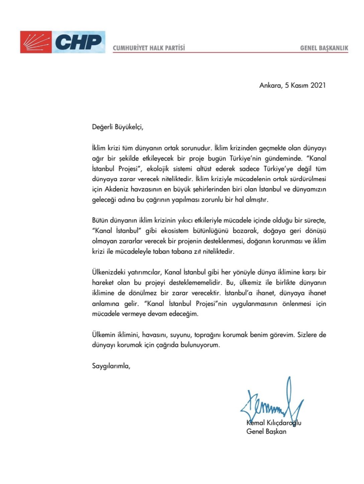 Son dakika... Kemal Kılıçdaroğlu’ndan Türkiye’deki tüm büyükelçiliklere çağrı mektubu