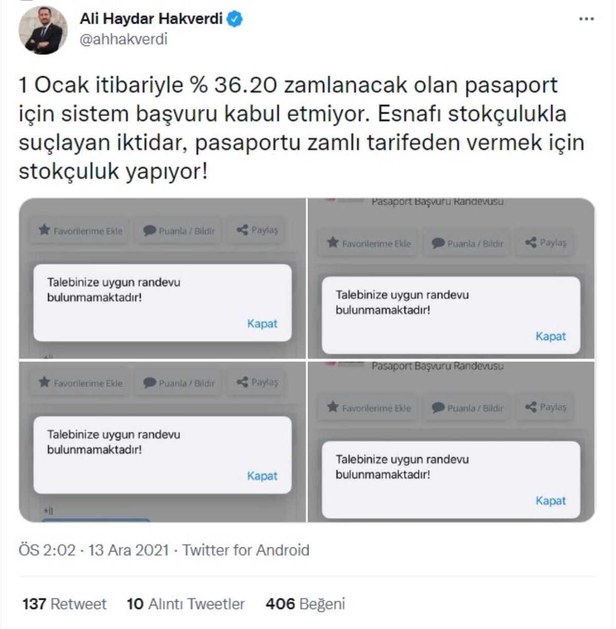 CHP'li Hakverdi'den iktidara 'pasaport stokçuluğu' tepkisi