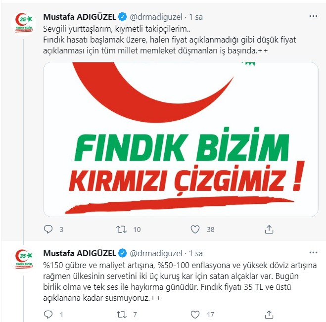 CHP'li Adıgüzel'den sosyal medyada 'fındık' kampanyası