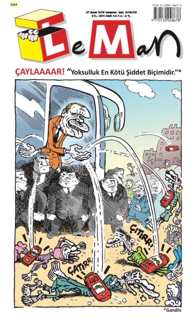 Erdoğan'ın selin vurduğu Rize'de çay dağıtması karikatür konusu oldu