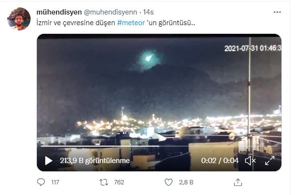 'İzmir'e meteor düştü' notuyla paylaşılan video gündem oldu: Ege Üniversitesi Gözlemevi Müdürü'nden açıklama