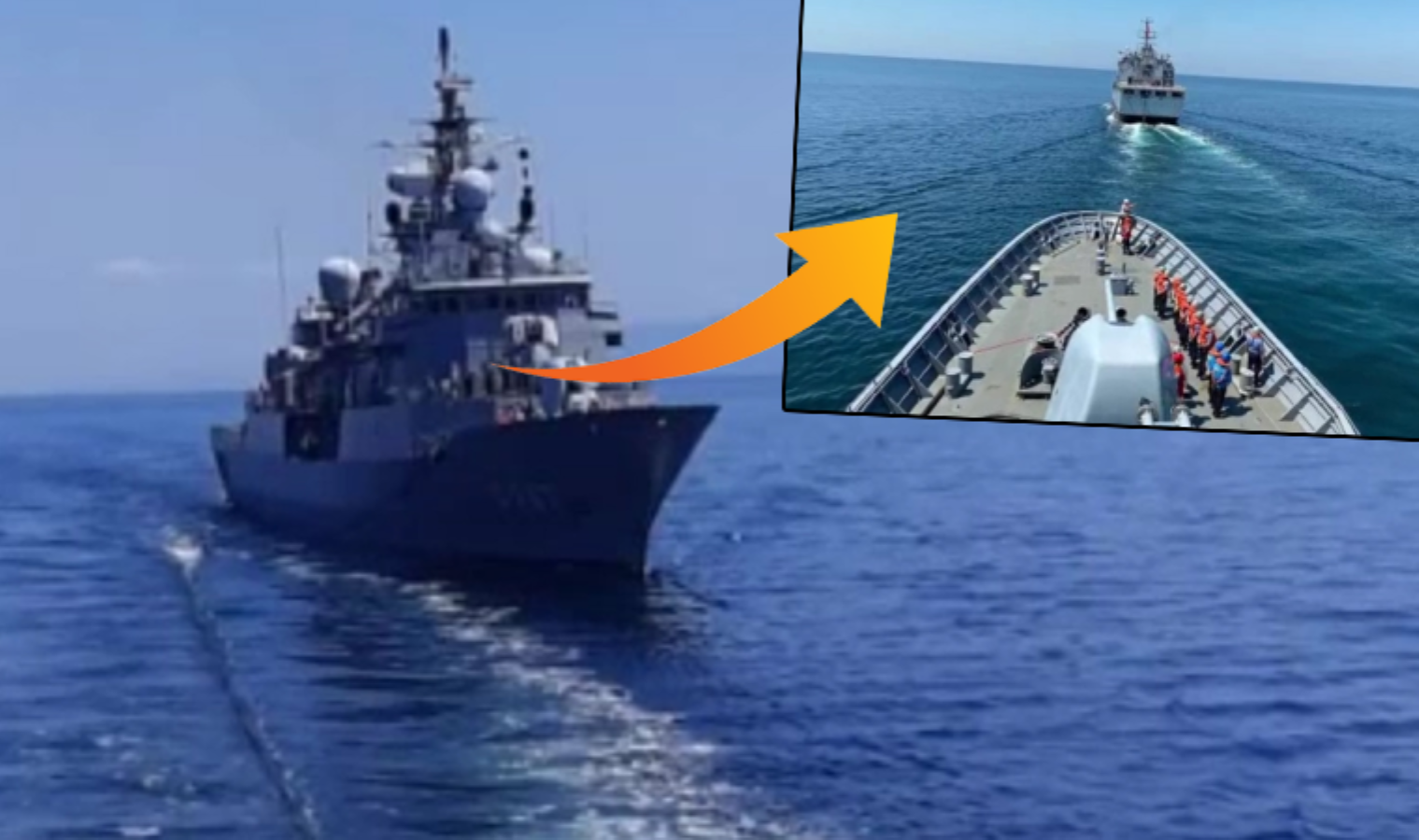 Marmara’da akaryakıt gemisi ile fırkateynin ilk defa kıçtan yüzdürmeli yakıt transferi gerçekleştirildi