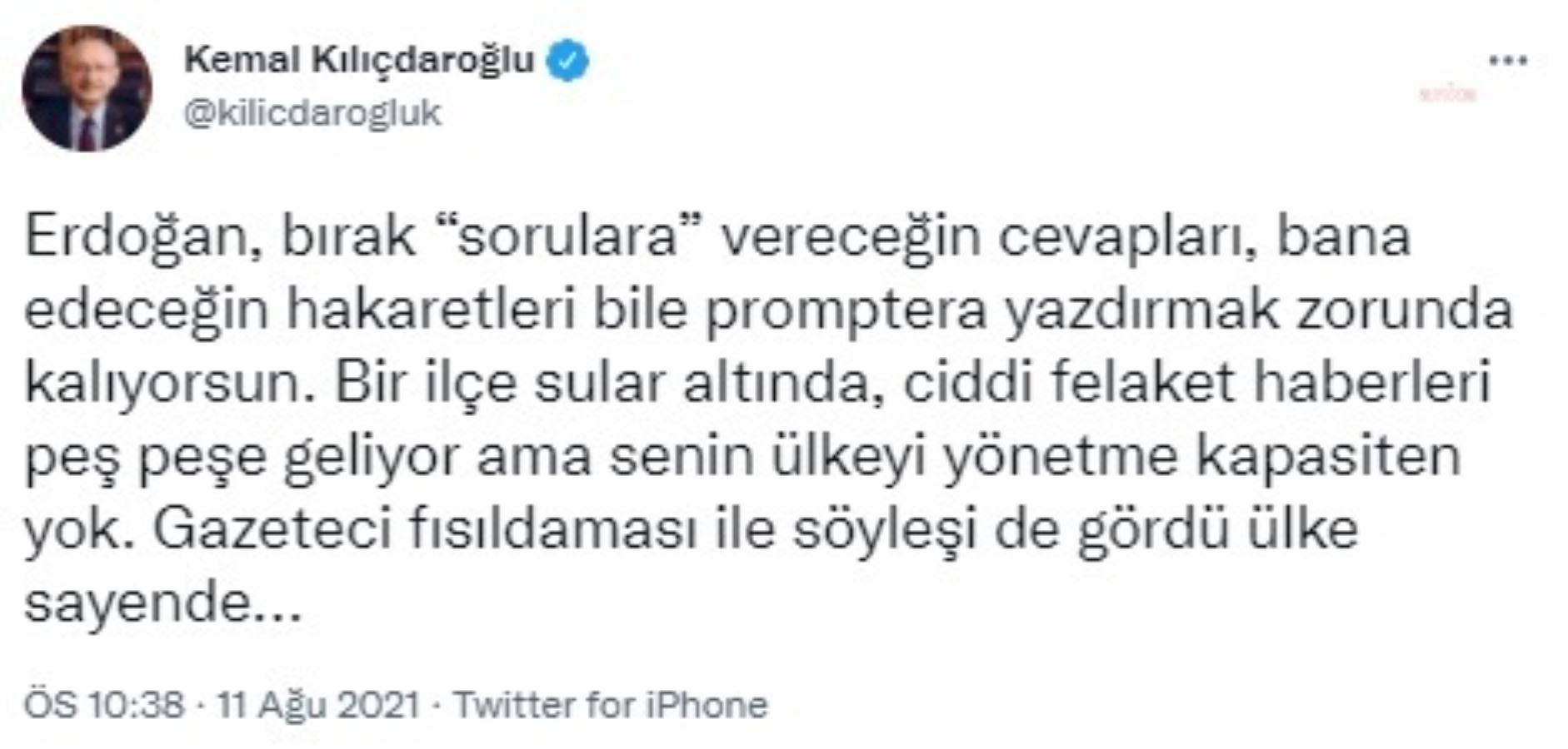Kılıçdaroğlu'ndan Erdoğan'a 'prompter'li tepki
