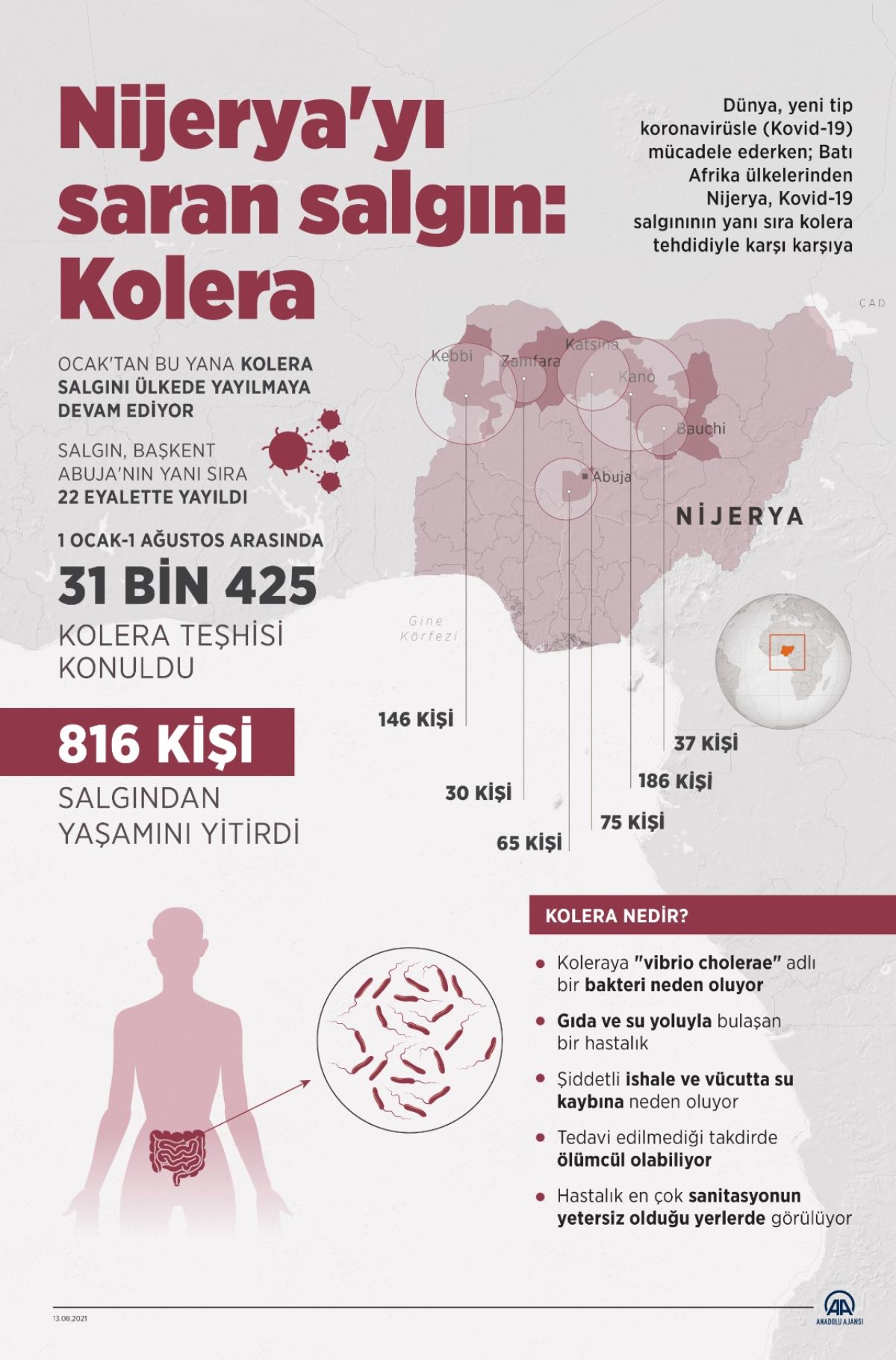Nijerya'nın Kaduna eyaletinde 83 kişi koleradan yaşamını yitirdi