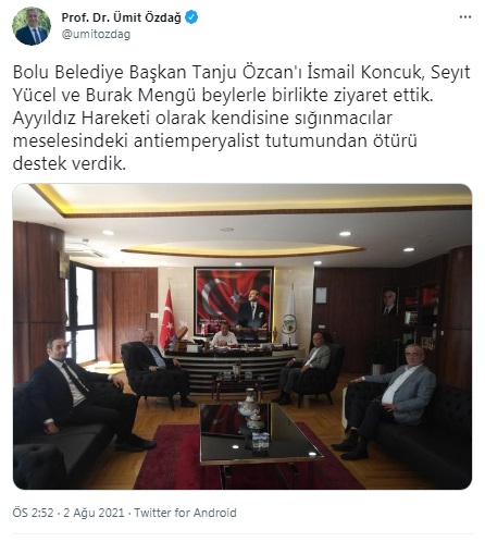 Ümit Özdağ'dan Tanju Özcan'a destek ziyareti