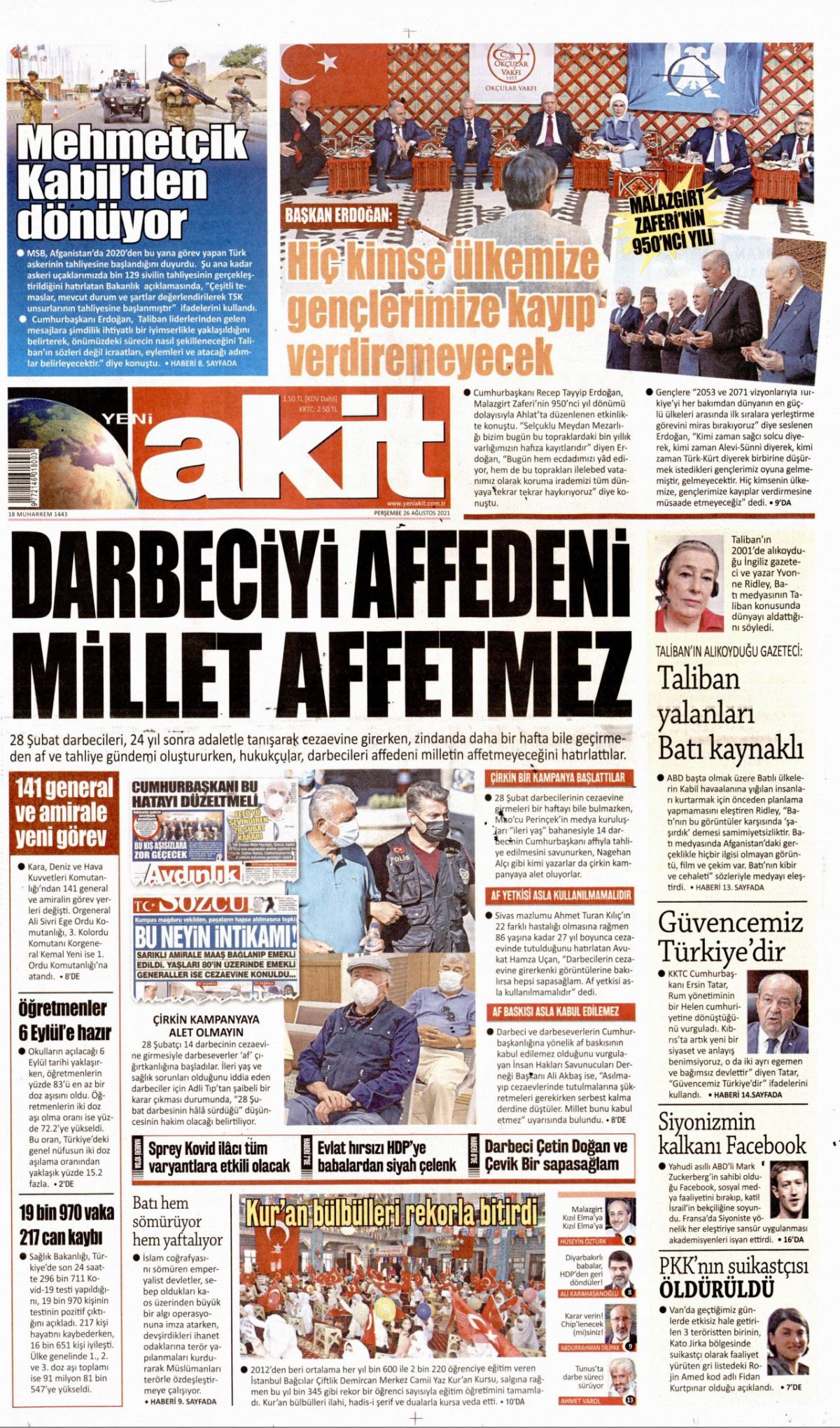Manşetten hedef aldı: Akit'ten Erdoğan'a tehdit