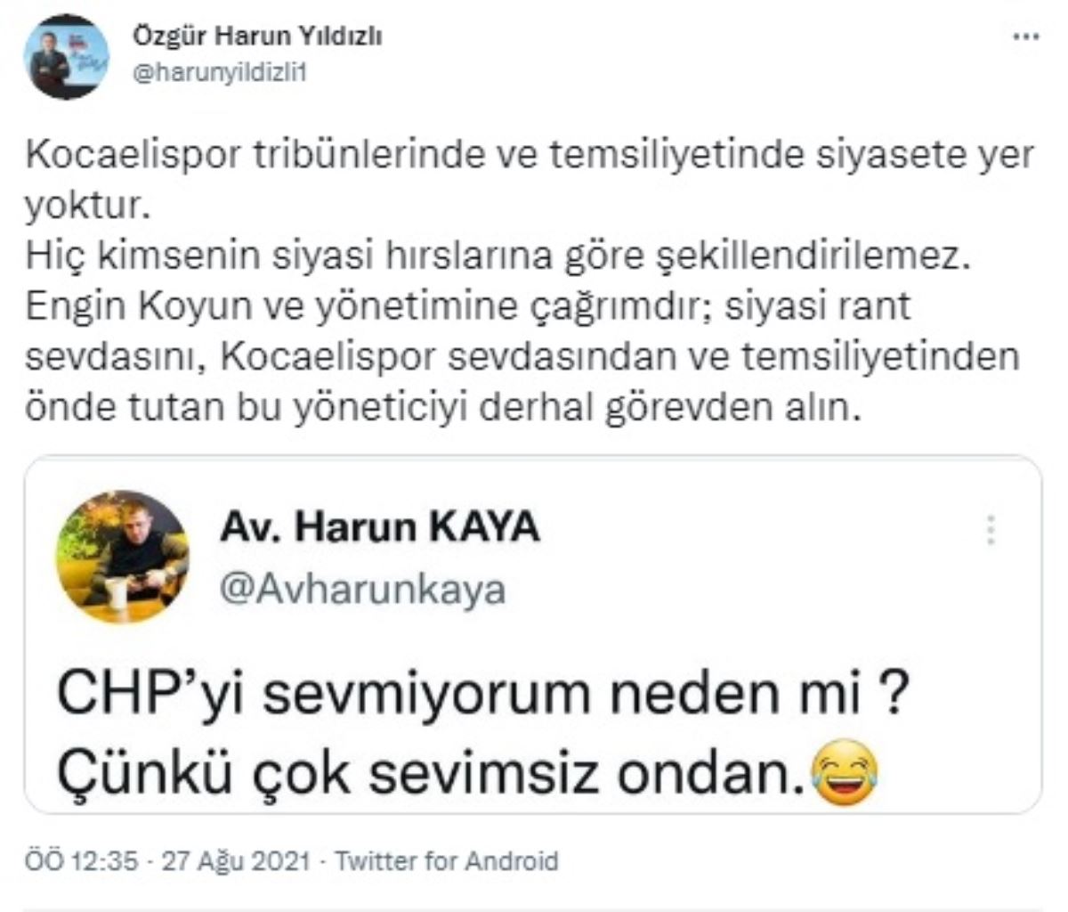 Kulüp yöneticisinin CHP paylaşımına tepki: "Derhal görevden alın"