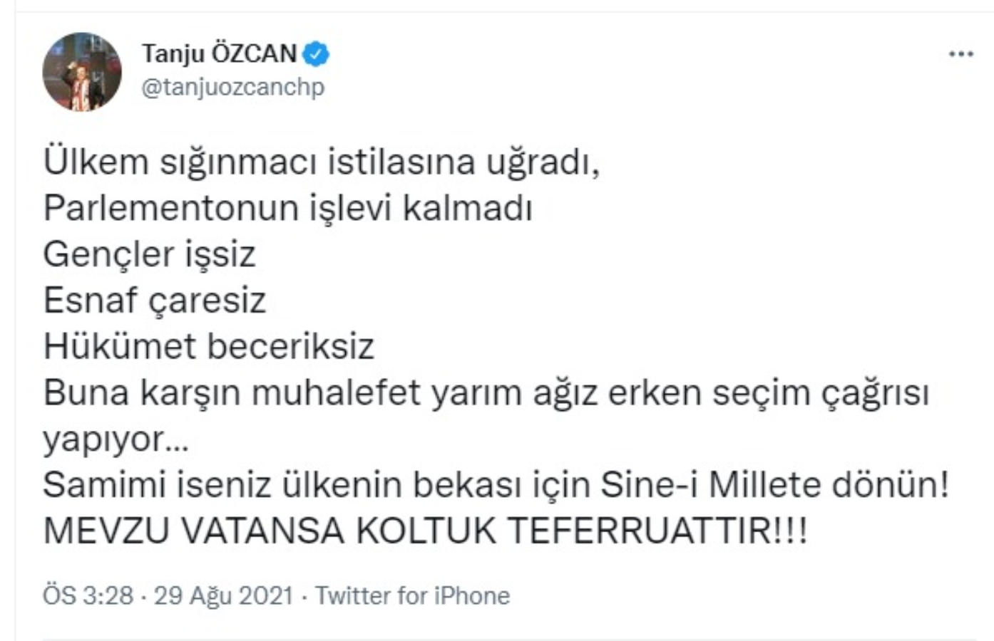 Tanju Özcan'dan muhalefete 'sine-i millete dönün' çağrısı