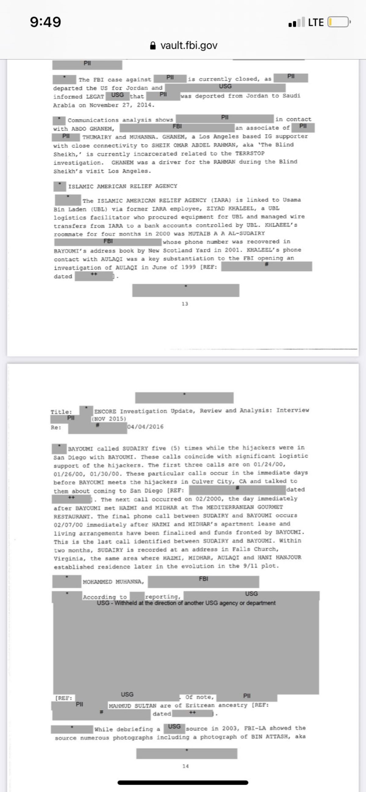 FBI, Biden'ın talimatıyla gizlenen 11 Eylül belgelerini yayımladı