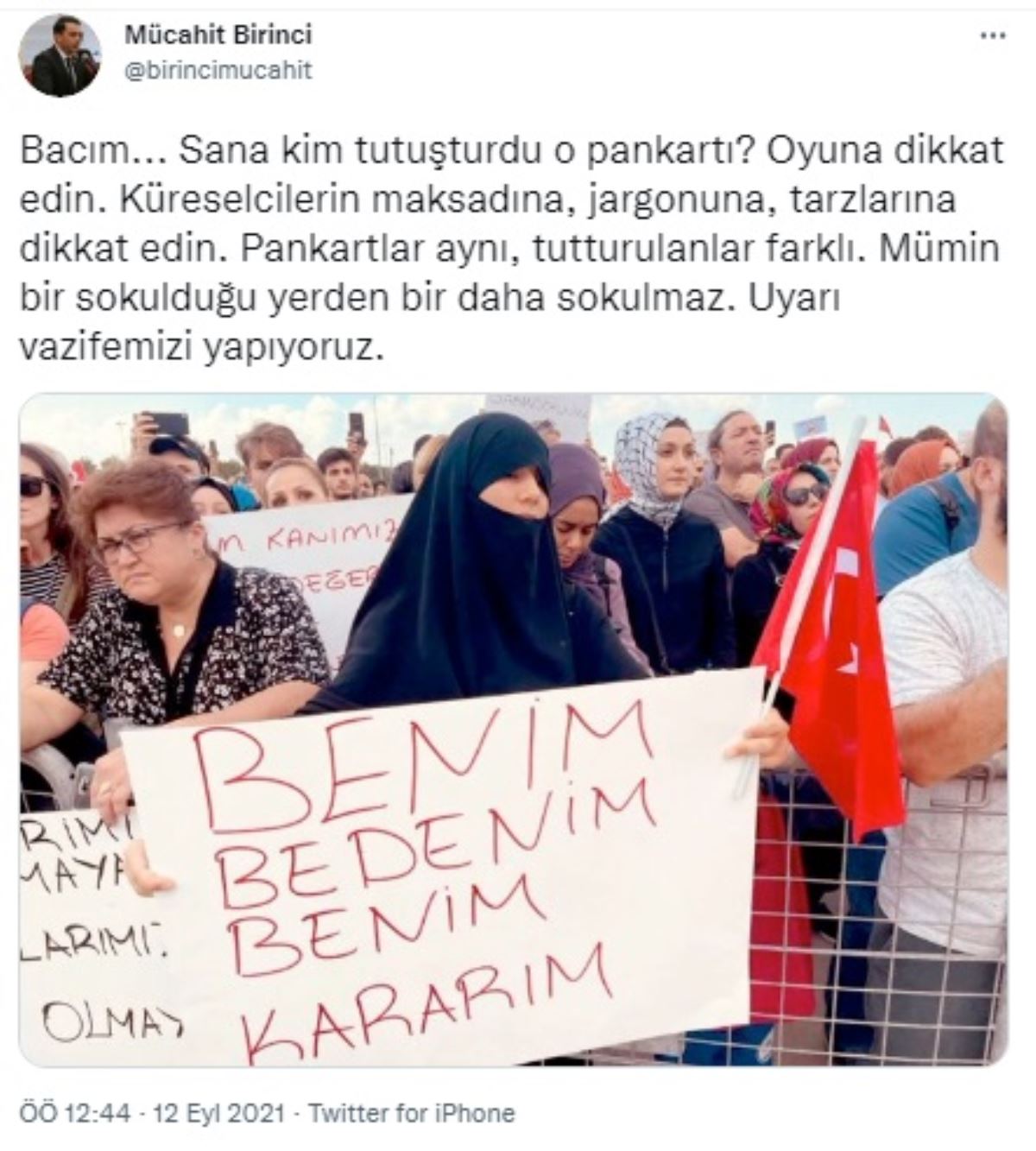 AKP mitingi Gezi'ye bağladı: "Bacım... Sana kim tutuşturdu o pankartı?"