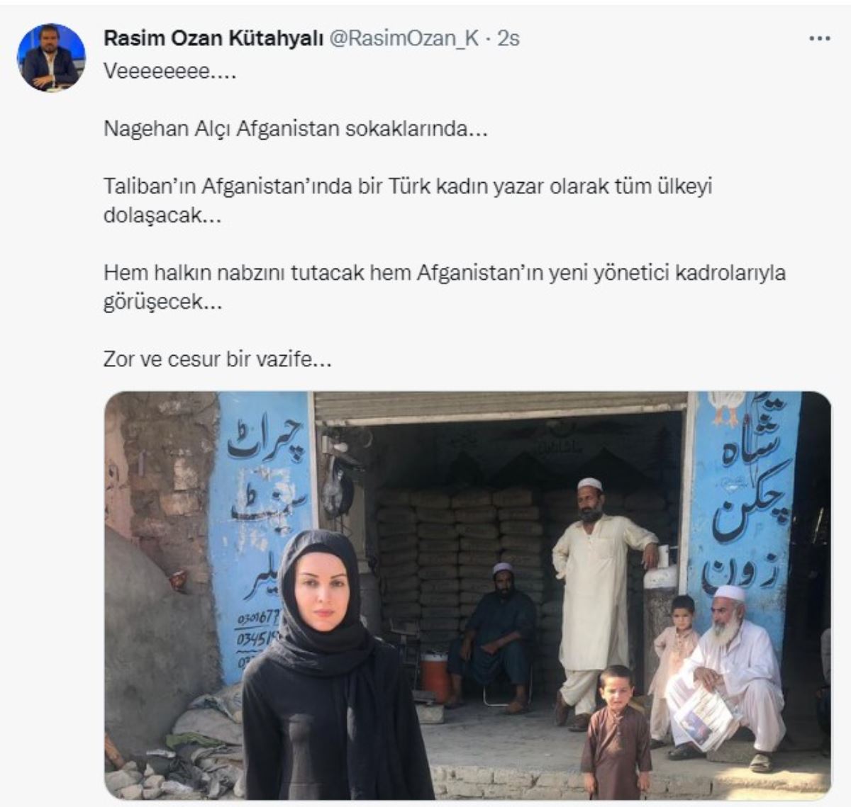 Nagehan Alçı, Afganistan'a gitti