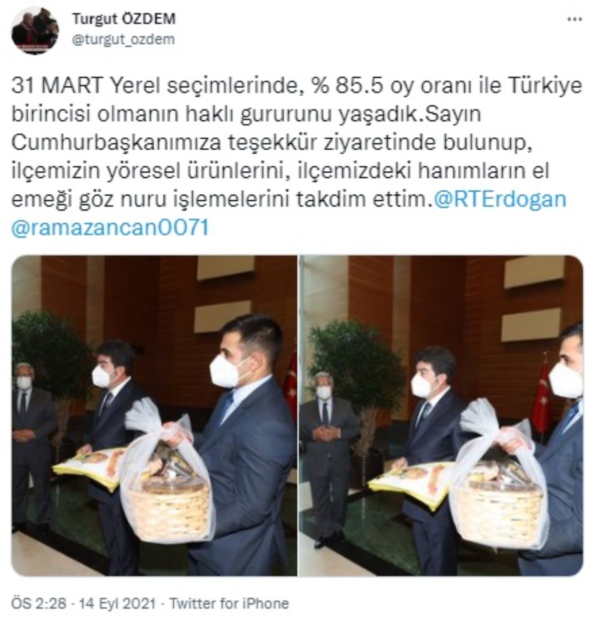 Erdoğan, partisine rekor oy çıkan ilçenin belediye başkanını kabul etti