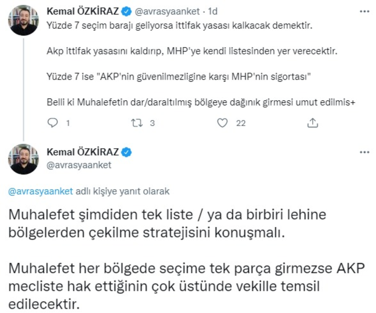 Kemal Özkiraz'dan "Yüzde 7'lik barajla ittifak stratejisi değişiyor" iddiası