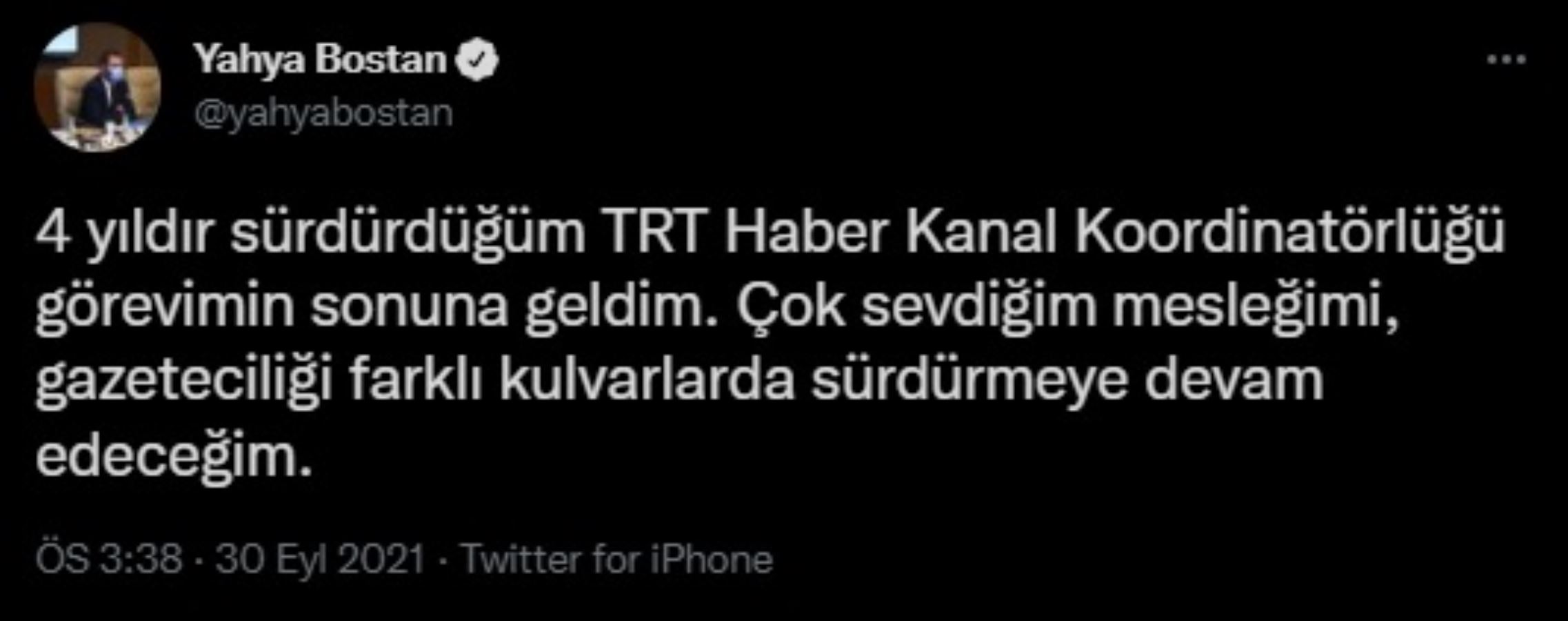 TRT'de üst düzey ayrılık: Sosyal medyadan duyurdu
