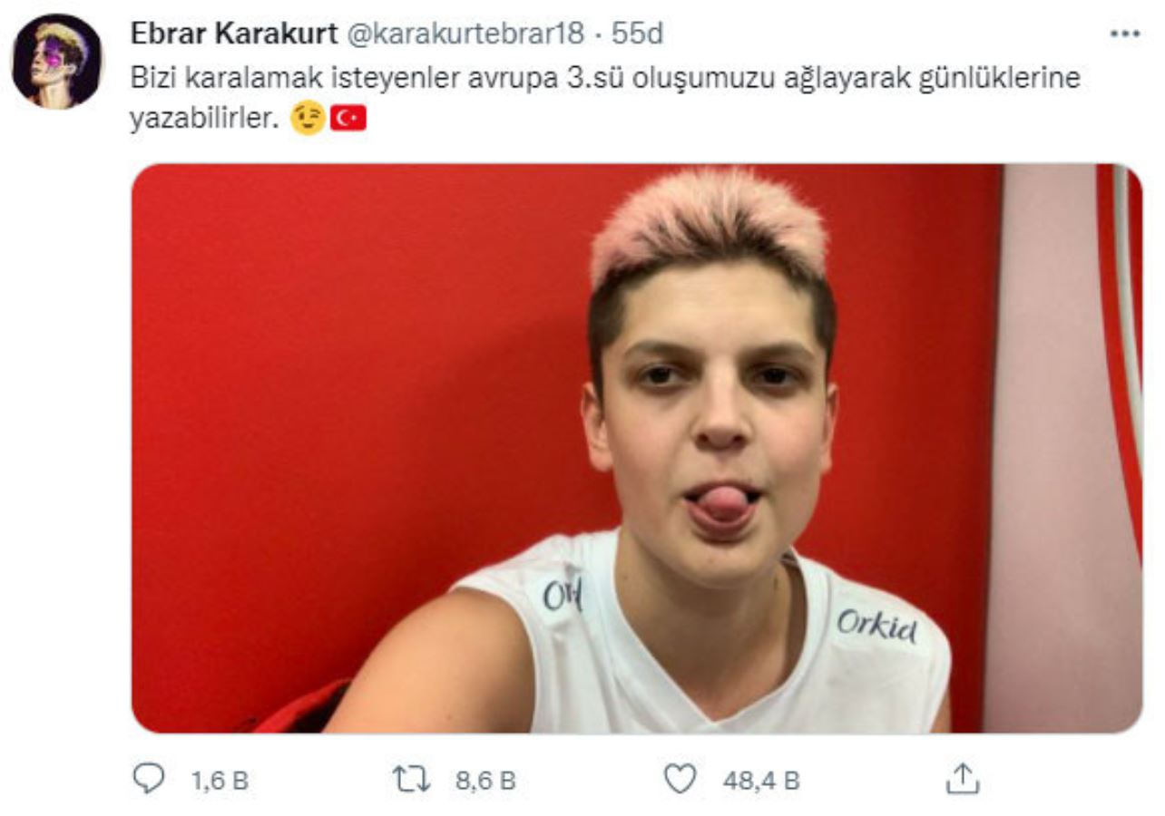 Milli voleybolcu Ebrar Karakurt, maç sonu sosyal medyaya damga vuran paylaşım yaptı