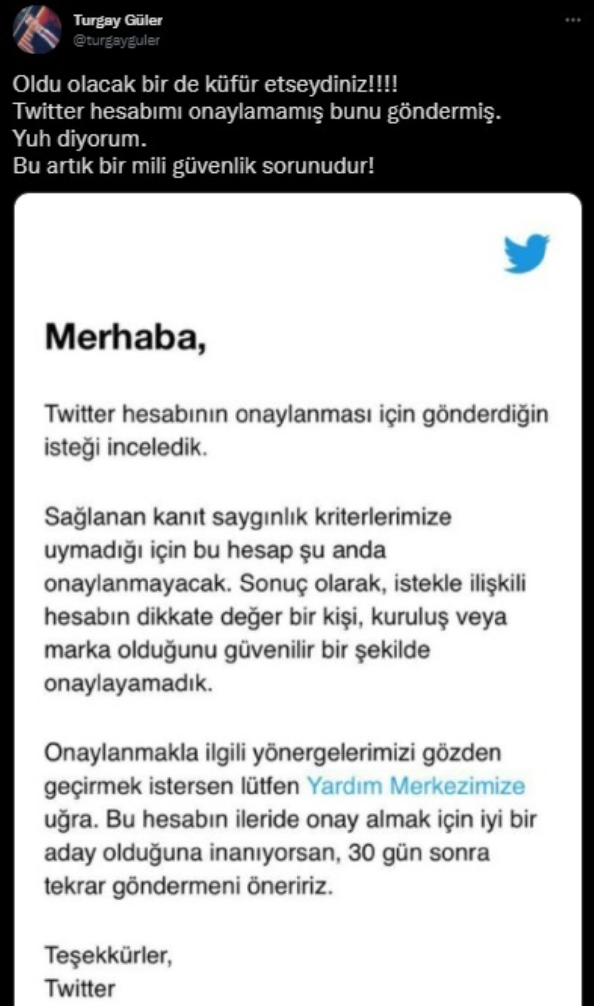 Turgay Güler, 'mavi tik' alamayınca Twitter'ı 'milli güvenlik sorunu' ilan etti