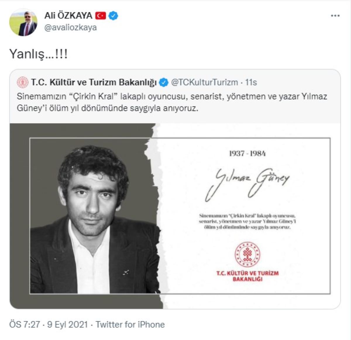 AKP'li vekilden Kültür Bakanlığı'na 'Yılmaz Güney' tepkisi