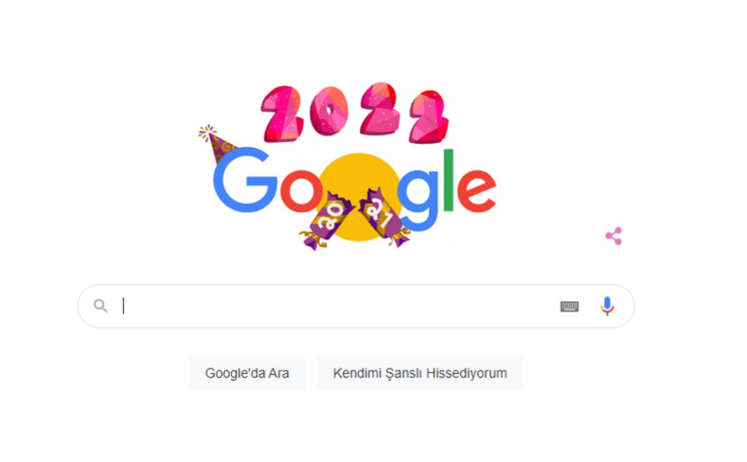 Google'dan yeni yılın ilk gününe özel Doodle