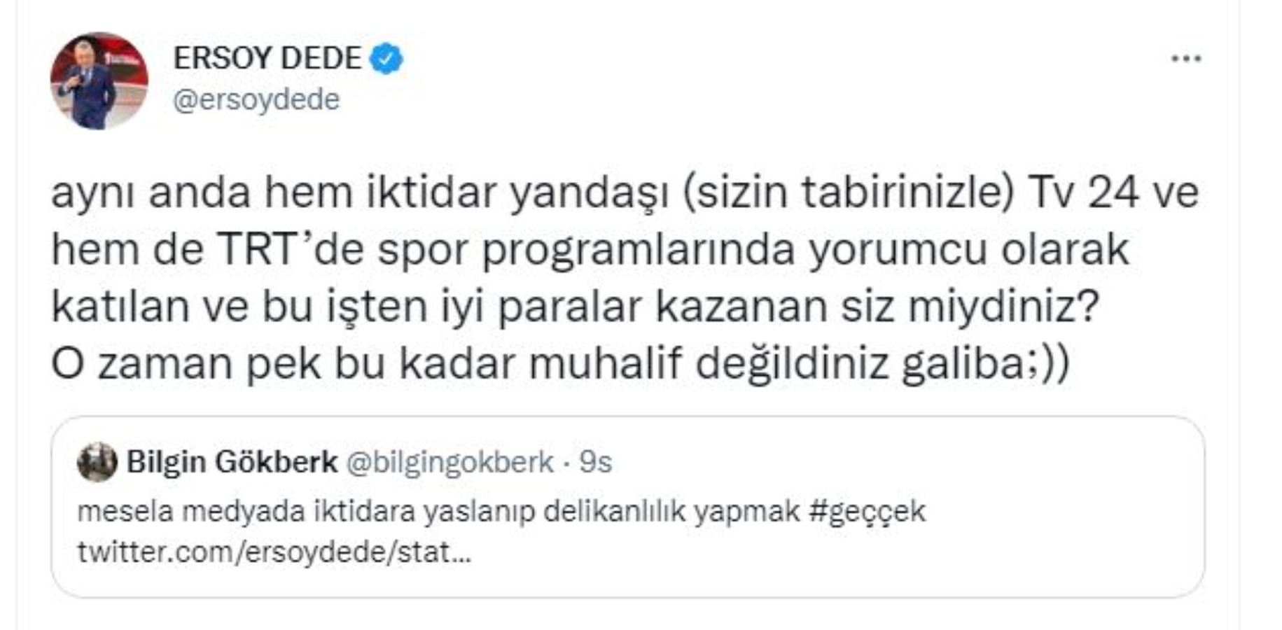 Bilgin Gökberk ve TRT spikeri Ersoy Dede arasında 'Geççek' tartışması: 'Bendeki CV senin Nebati'de yok'
