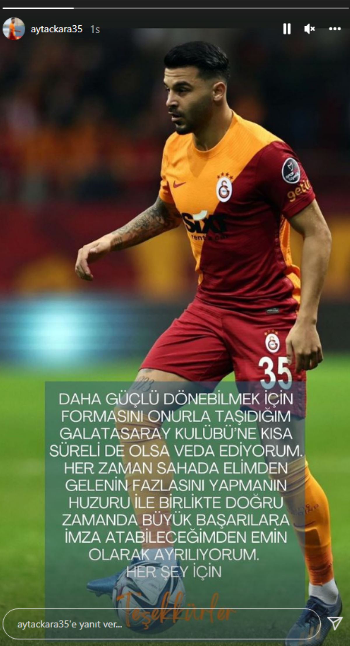Aytaç Kara'dan Galatasaray'a veda