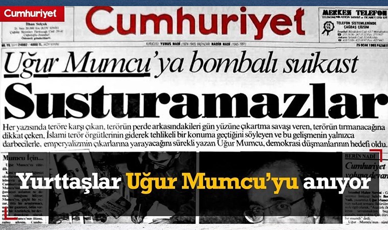 Yurttaşlar ödünsüz Atatürkçü, kalpaksız Kuvvayı Milliyeci Uğur Mumcu'yu anıyor...