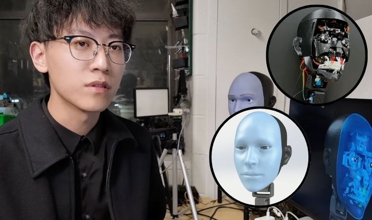 İnsan mimiklerini önceden tahmin edip taklit eden robot yüz