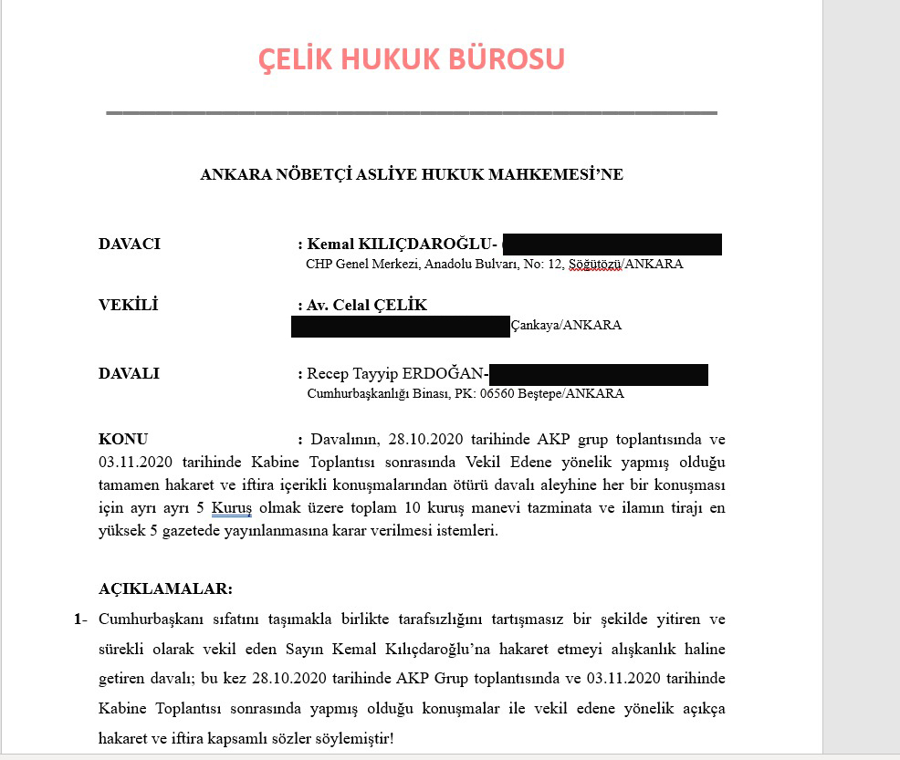 Kılıçdaroğlu’ndan Erdoğan’a ‘5 Kuruşluk’ dava