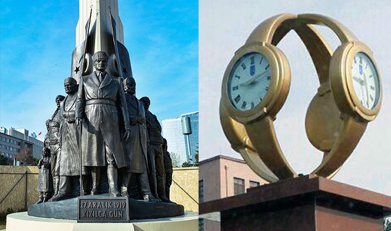 ‘Kol saati’ yerine Atatürk heykeli