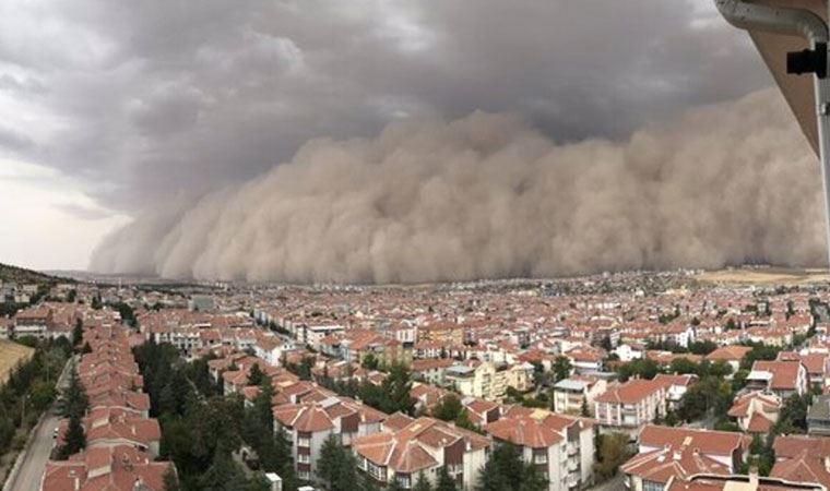 Ankara'da kum fırtınası: Göz gözü görmüyor