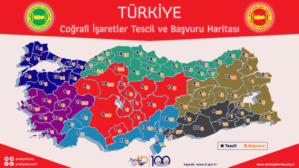 Türkiye'nin coğrafi işaretli ürün haritası çıkartıldı