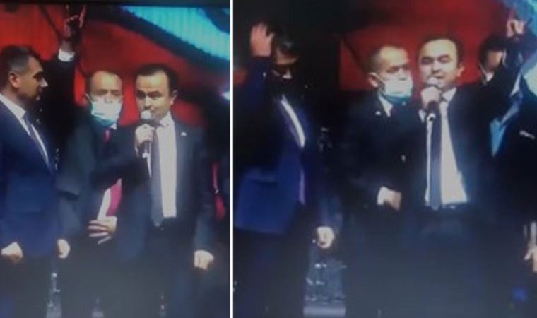 MHP'li başkan 'sahte cumhurbaşkanı' ile sahneye çıktı