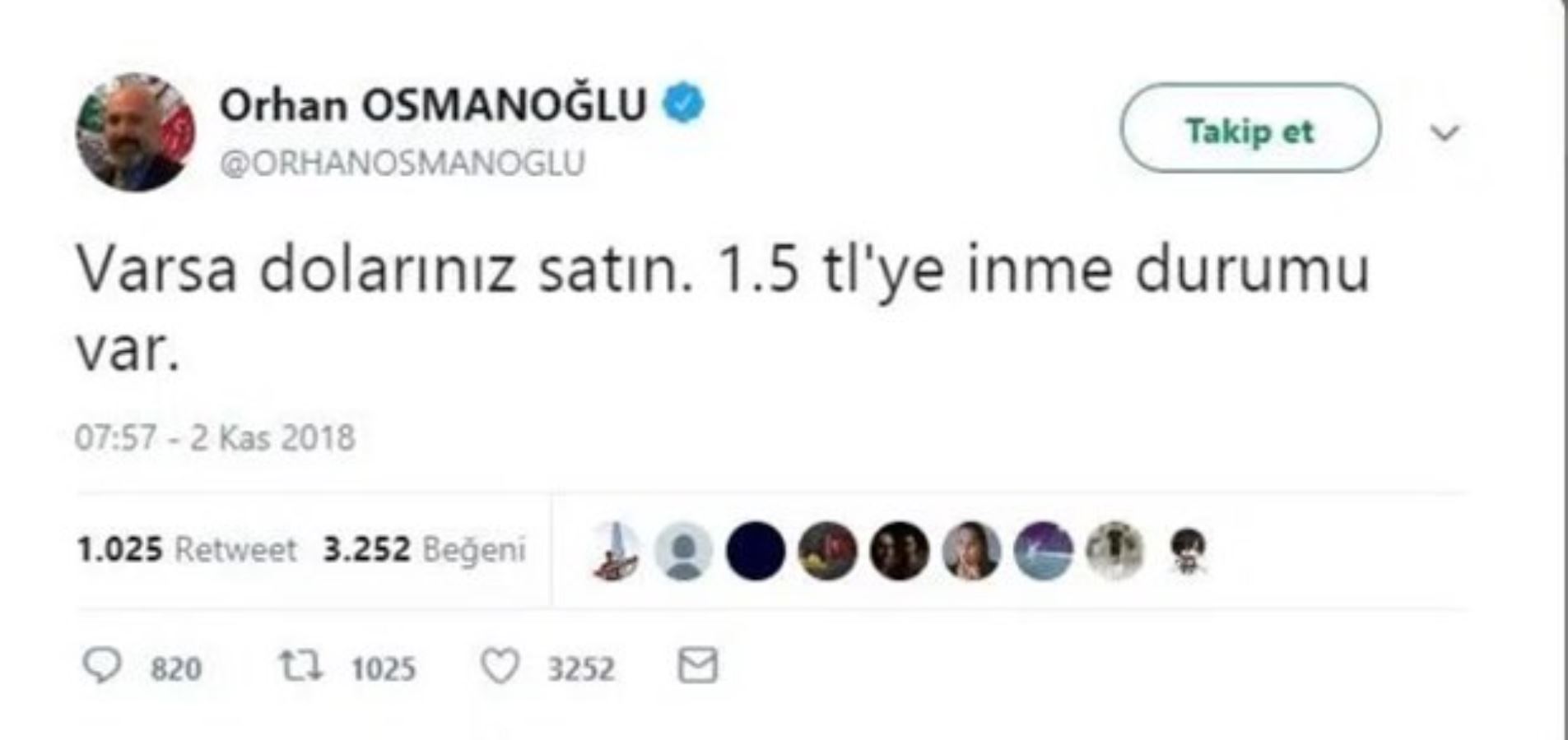 Ünlü dolar tweetini silen Orhan Osmanoğlu'ndan açıklama: Heklendim