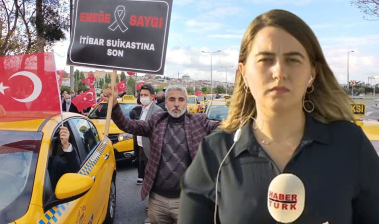 Taksicilerden Habertürk muhabirine saldırı: 