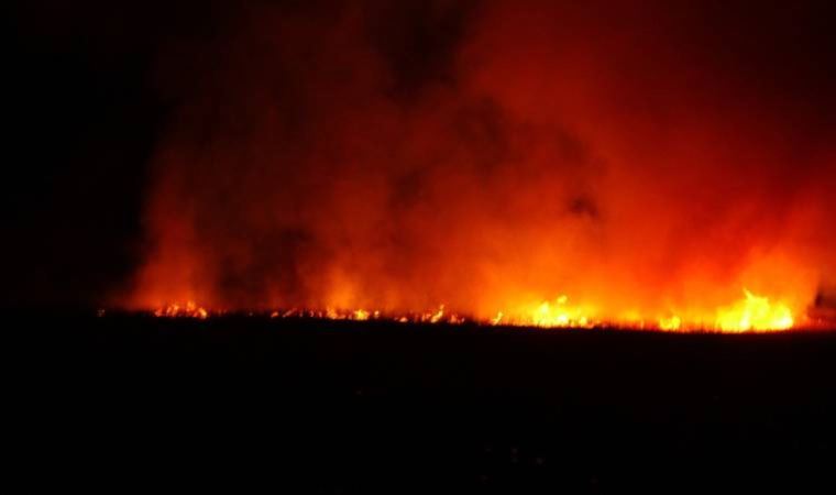 Yüksekova’daki sazlık yangını devam ediyor