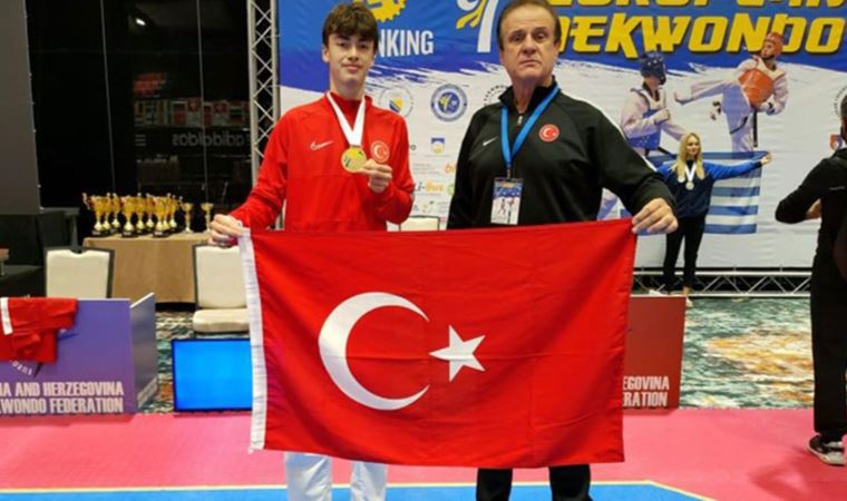 Milli tekvandocu Yiğithan Kılıç, gençlerde Avrupa şampiyonu oldu