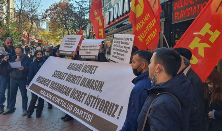 HKP'den Ankara'da 'insanca yaşanacak ücret istiyoruz' eylemi