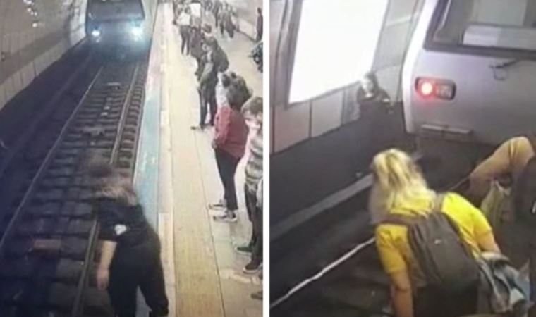 Metro istasyonunda inanılmaz kurtuluş