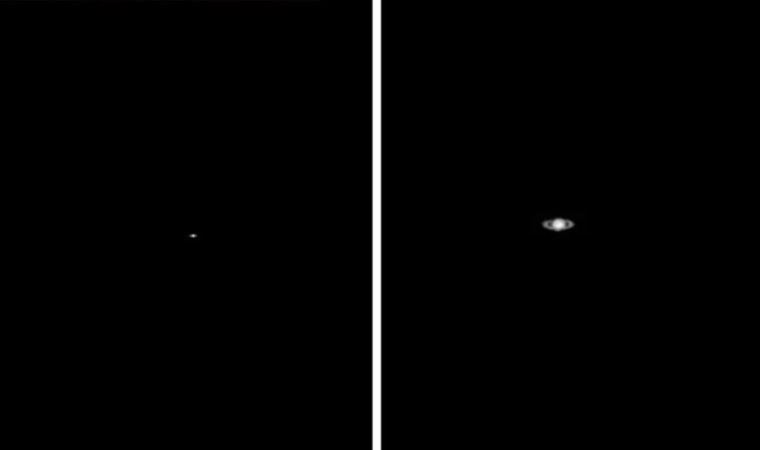 NASA paylaştı: Satürn, Ay'dan görüntülendi