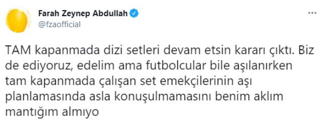 Farah Zeynep Abdullah'tan Sağlık Bakanı Fahrettin Koca'ya aşı çağrısı