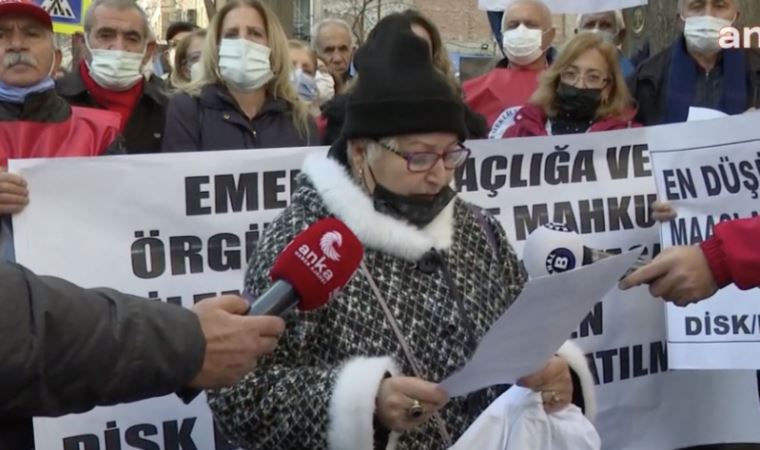 DİSK Emekli-Sen üyelerinden 'zam' protestosu