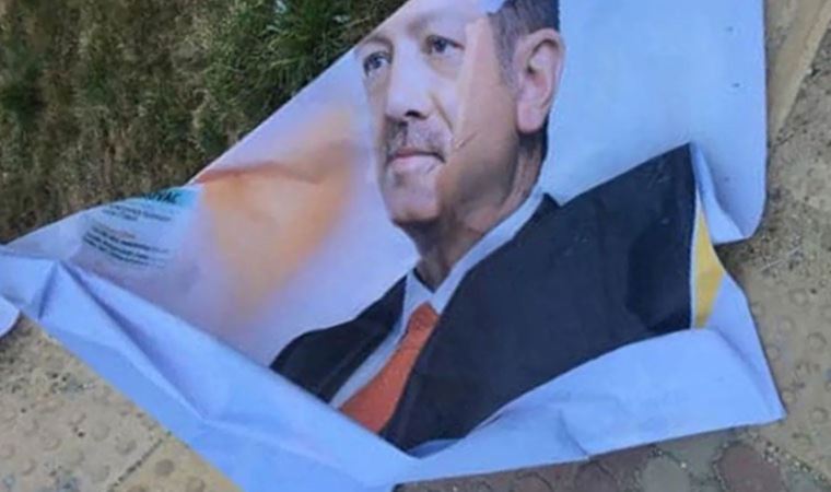 Tekirdağ'da Erdoğan'ın afişlerini yırtan şahıs gözaltına alındı